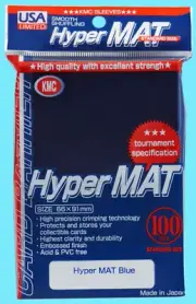 100 KMC HYPER MAT BLUE Standard Deck Protector Sleeves Japan Card Barrier Matte