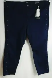 NEW Autograph Navy Stud Stretch Denim Skinny Jeans Pants Plus Size 26 BNWT #R3