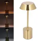 Rechargeable Gold LED Desk Lamp Cordless 3 Modes Touch Dimmable