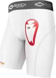 Shock Doctor Boy'S Compression Short With Colour:White Size:Boys - Medium