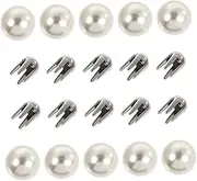 Veemoon 150Sets Pearl Decorative Rivets Imitation Pearl Nail Studs for Clothing Headwear Accessories DIY Craft Shine Style