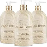 [Baylis & Harding] Elements Pink Blossom and Lotus Flower Hand Wash, 500 ml (Pack of 3) - Vegan Friendly