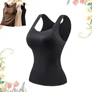 [Generic] Shamfreshen U Neck Shapewear Built-in Bra Tank Tummy Control Compression Tank Tops for Women High Strechy Tummy