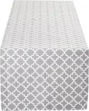 DII Lattice Tabletop Collection, Table Runner, 14x72, Gray