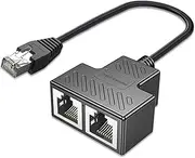 AKWOR Ethernet Splitter, RJ45 1 Male to 2 Female LAN Ethernet Cable Splitter Suitable Super Cat5, Cat5e, Cat6, Cat7 LAN Ethernet Socket Connector Adapter