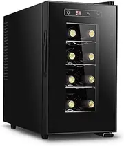 [TT-YED] 8-18 Bottles Capacity Constant Temperature Wine Cellar, Multifunctional Electronic Wine Cabinet with Digital Temperature Display and Door Lock, Home Electric Wine Cooler,C