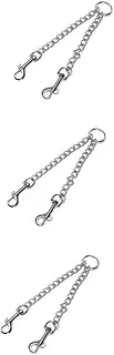 BESPORTBLE 3pcs Pet Traction Strap Dog Double Leads Stainless Iron Chain Pet Pulling Rope Accessory