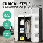 12 Cube Storage XL Cabinet DIY Cupboard Wardrobe Shoe Rack Bookshelves Organiser