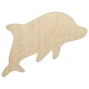 Cute Chibi Striped Dolphin Unfinished Wood Shape Piece Cutout DIY Craft Projects