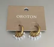 OROTON Como Hoops In Worn Gold RRP$100.00