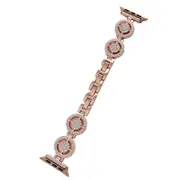 Nevenka Shiny Watch Strap with Rhinestone Metal Link Band for Apple watch-Pink