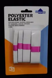4 PIECE X ELASTIC WHITE SEWING BANDS - MULTI PACK - 1 X 20 MM & 3 X 10 MM WIDE