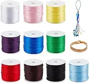 PH PandaHall 328 Yards 1mm Satin Nylon String Rattail Cord Satin Silk Cord Beading String Satin String Thread for Kumihimo Macrame Friendship Bracelet Chinese Knot Dream Catchers Braid Hair 10 Colors