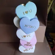 Cracker Barrel Valentine's Day Candy Hearts Stacked Lighted Blow Mold 24" - NWT