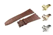 26mm Brown Genuine Leather Strap fit Audemars Piguet Royal Oak Watch Clasp