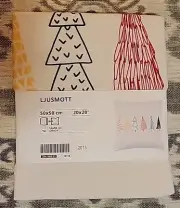 IKEA LJUSMOTT 20" Sq. Pillow Cover Pine Christmas Trees