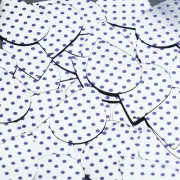 Teardrop Sequin 1.5" Purple Polka Dot on Silver Metallic