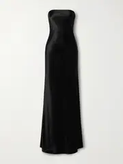 Salon 1884 - + Net Sustain Linea Strapless Silk-satin Gown - Black - FR 40