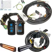 MCSADVENTURES Turn Signal and Horn Kit for 2025 Polaris Ranger 1000 XP – Plug and Play Wiring Harness with Recessed Switchback Front Bumper DRL and Turn Signal Lights (Rocker Switch, With Horn)