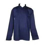 WS WORKWEAR Men's Cotton Drill Long Sleeves Plain Classic Shirt | Navy