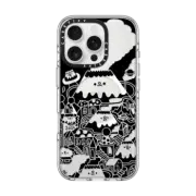 iPhone 16 Pro Clear Case MagSafe Compatible Black Mirror City
