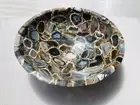 Black Agate Round Vessel Sink, Stone Geode Bathroom Vanity Sink Decor