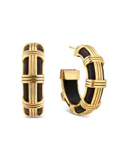 Capucine De Wulf Gaia Ebony Hoop Earrings in 18K Gold Plated