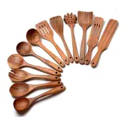 Wooden Spoons for Cooking,12 Pack Wooden Utensils for Cooking Kitchen Utensils Set Wooden Cooking