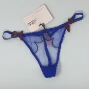 Agent Provocateur Lorna Blue Red Thong AP4 Large NWT