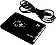 125KHz Black USB Proximity Sensor Smart RFID id Card-Reader EM4100,EM4200,EM4305,T5577,or Compatible Cards/Tags no Need Driver