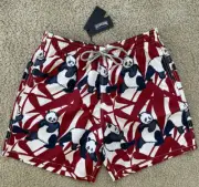 NWT Authentic Vilebrequin MOOREA Swim Trunks - PANDA - MEN - MULTICOLOR - XL