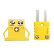 Plastic Thermocouple Miniature Socket and Plug Yellow K Type Panel Mount Safe