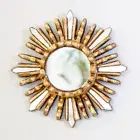 Peruvian Gold Leaf Wood Sunburst Mirror 6" for wall decoration- Home Gifts decor