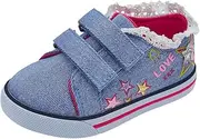 [Chicco] Girls Double Strap 2 Crib Shoes, Denim 3, 11 AU