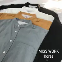 在飛比找蝦皮購物優惠-Miss work正韓男裝服飾 白色襯衫 正韓襯衫 無領襯衫