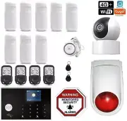 4G+Wifi App Control Wireless Home Security DIY House Alarm System+Wifi IP Camera