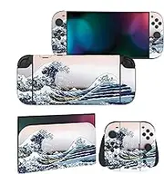 PlayVital Full Set Protective Skins for Nintendo Switch 2 2025 Console & Joycon, Customized Vinyl Decal Wrap Sticker for Nintendo Switch 2 & Dock & Hand Grips - The Great Wave