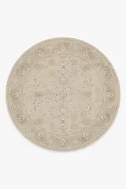245' Round | Machine Washable Runner Rug | Kid & Pet Friendly | Indoor Rug | Odette Ivory Pearl Rug | Ruggable