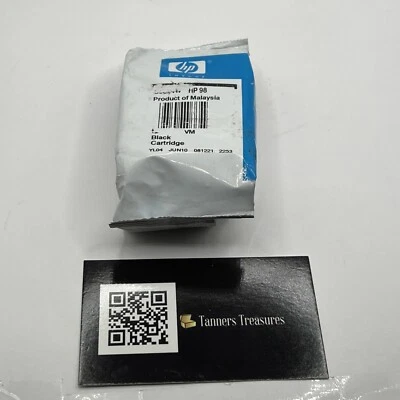 Genuine HP 98 Black Ink Cartridges Sealed In Foil Unknown Expiration