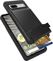 [Raabiko] Wallet Case Compatible with Google Pixel 7a, [3 Cards] Card Slot Protective Wallet Case for Google Pixel 7a, Black RAAA010-BLK