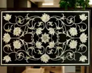 24"x48" Black Marble Conference Office Meeting Table Luxury Console Bar Desk Dec