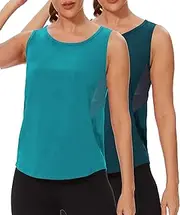 [TAIPOVE] Workout Tops for Women Pima Cotton Athletic Tank Top Side Mesh Summer Sleeveless Tank Top for Yoga Gym Multipack