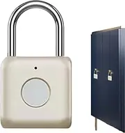 [Generic] Electronic Fingerprint Padlock | Waterproof Thumbprint Locker Lock | Smart Padlock with Keyless Biometric for Bookcase, Suitcase, Backpack, School