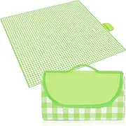 Waterproof Foldable Large Picnic Blanket,200x300cm Green Sandless Beach Picnic Mat Washable with Carrier Straps for Park Beach Camping Courtyard(Green) (200cm*300cm)