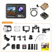 5K Action Camera with 4K60FPS, 2" Touch Screen, Wi-Fi, 30M Waterproof