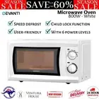 Devanti 20L Microwave Oven 800W White Defrost Reheat Kitchen Food Warmer Timer