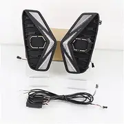 Fog Light Car LED DRL Fog Lamp Headlight For Navara 2020 2021 2022 Yellow Turn Signal Indicator Daytime Running Light