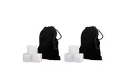 2x 6pc Bartender White Jade Gin Stones Reusable Ice Cubes Set w/ Velvet Pouch