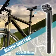 28.6x300mm Bike Seat Post Aluminum Alloy Bicycle Bike Seat Tube Mount Black