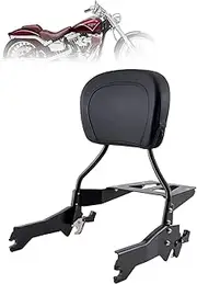 Kinglemc Holdfast Sissy Bar Passenger Backrest for Harley Davidson Breakout Fat Boy 114 FLFB FLFBS FXBR FXBRS 2018 and later Models (Matte Black)